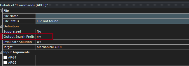 Setting command output search prefix