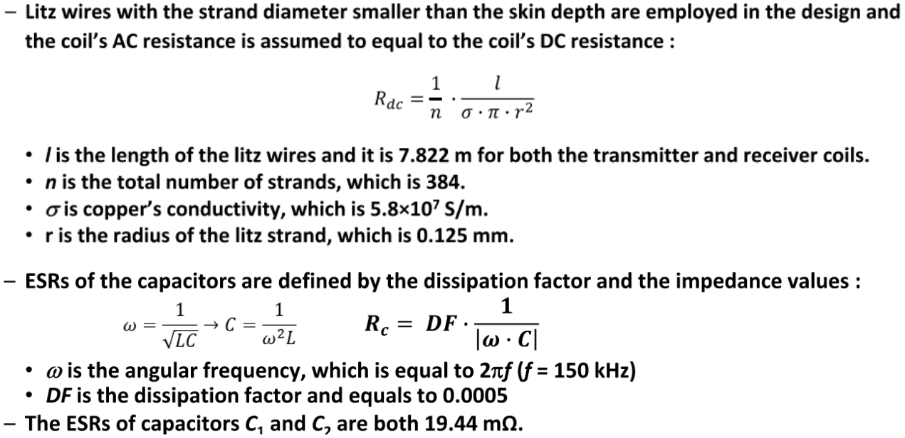 Equations - Rdc and Capacitor ESR