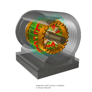 magnetic field vector modeled in ansys maxwell