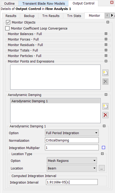 Aerodynamic damping automatically calculated