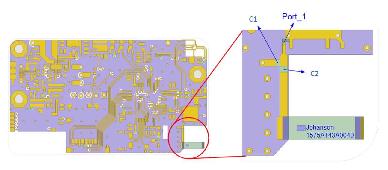 Completed design with antenna and matching components